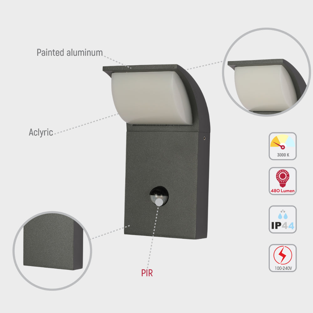 Senza LED Outdoor Wall Light 7W 3000K 12