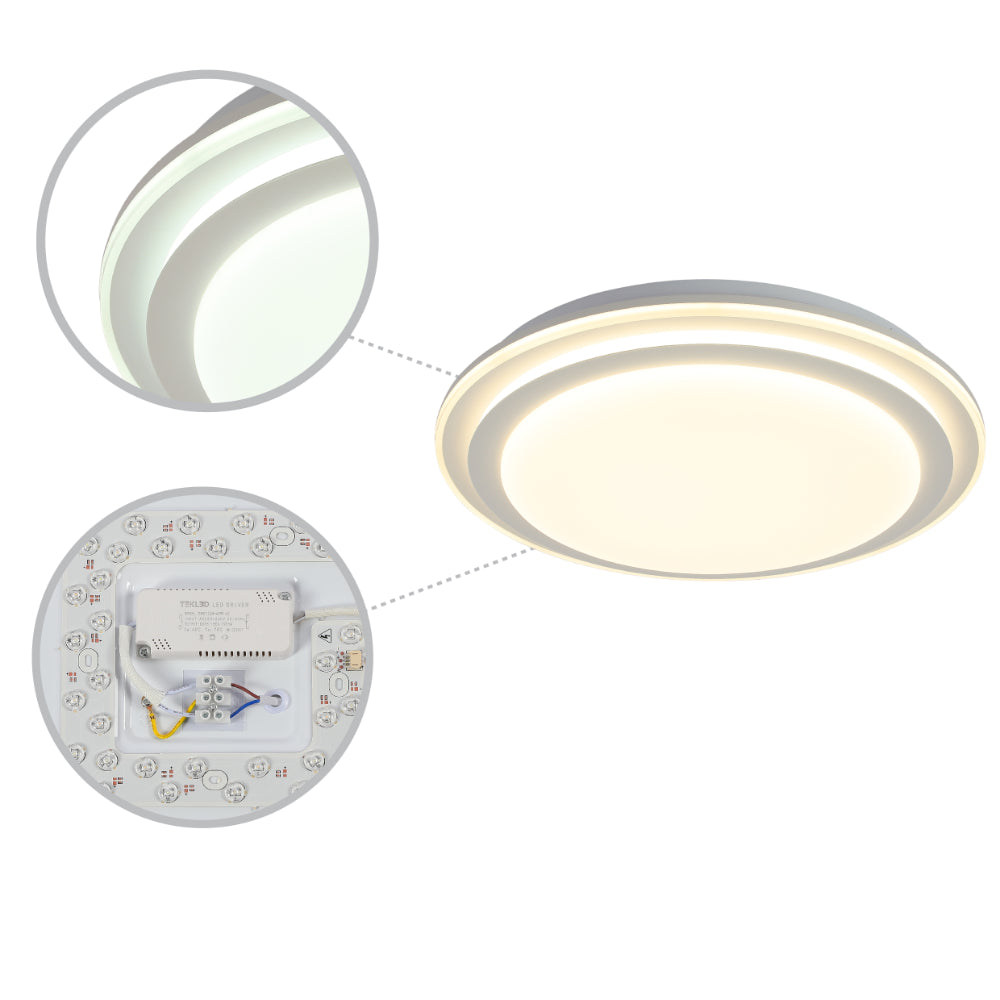 Serenity Halo Dual-Ring LED Flush Mount Ceiling Light, LED Flush Ceiling Light, TEKLED 6