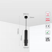 Sleek Cylinder Pendant Downlight GU10, Pendant Downlight, TEKLED 9