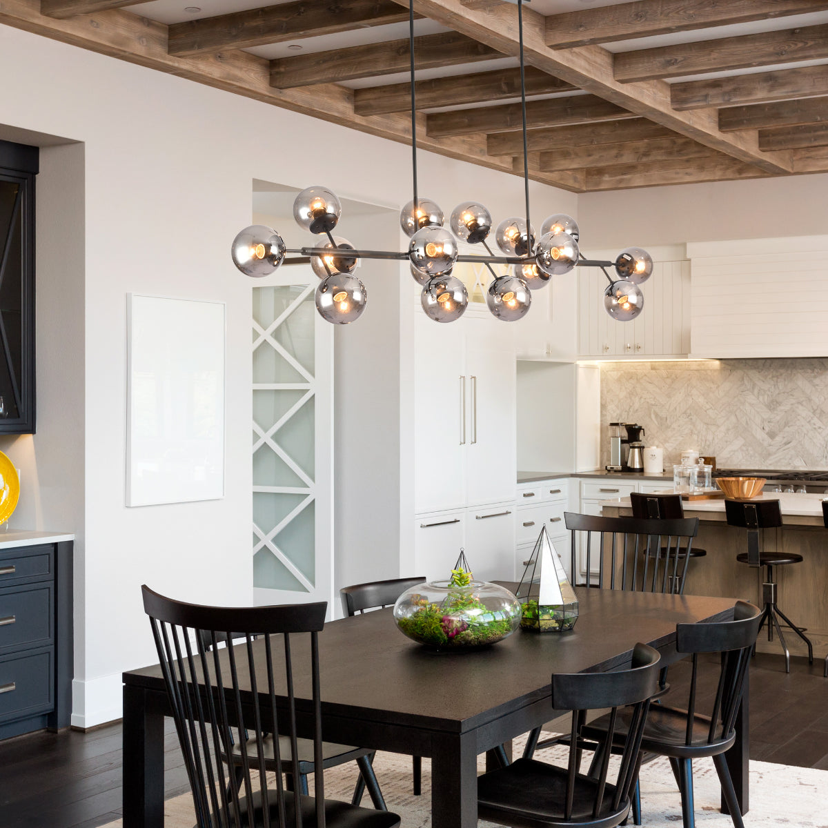 Metal globe chandelier deals