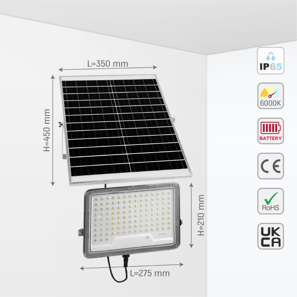 Solar LED Floodlight with Remote Control, Solar Floodlight, TEKLED 5