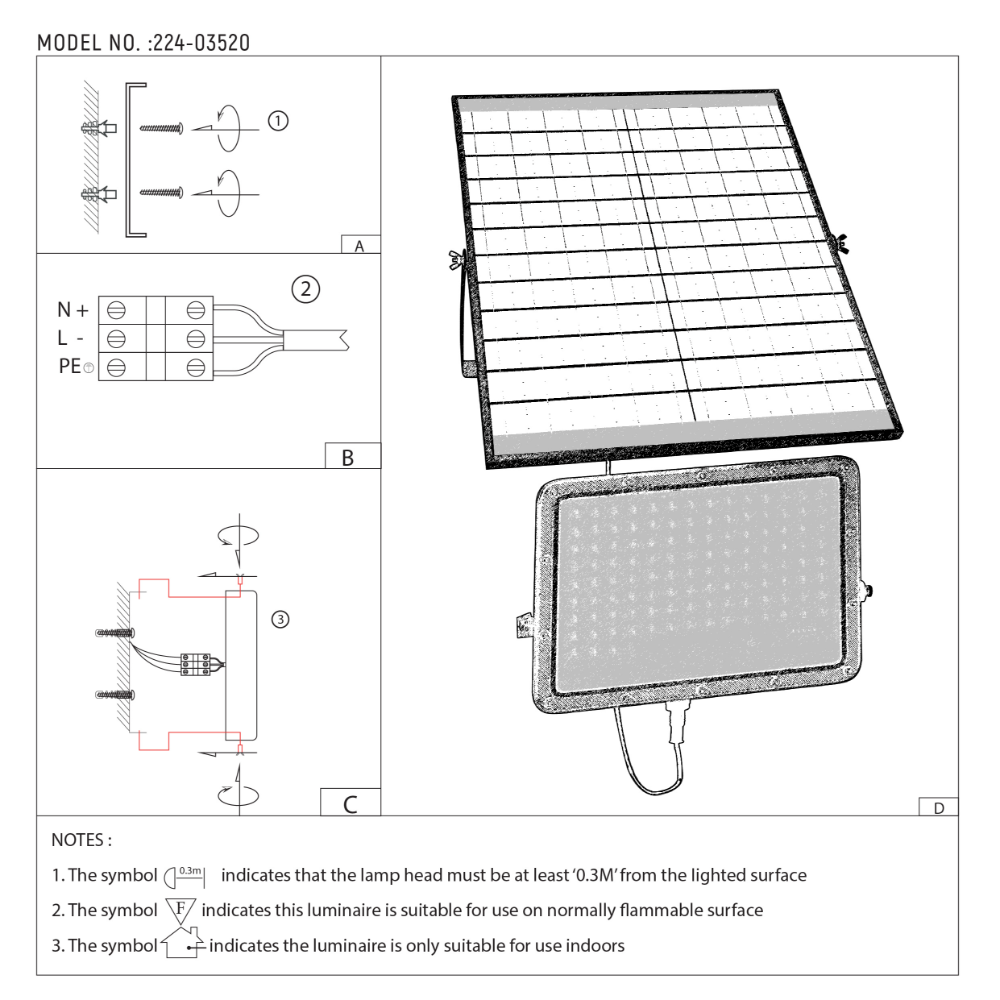 Solar LED Floodlight with Remote Control, Solar Floodlight, TEKLED 8