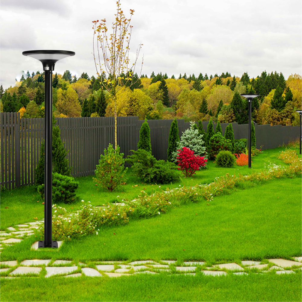 TEKLED Solar LED Post-Top Area Light 20W 4000K - Black i garden as area light