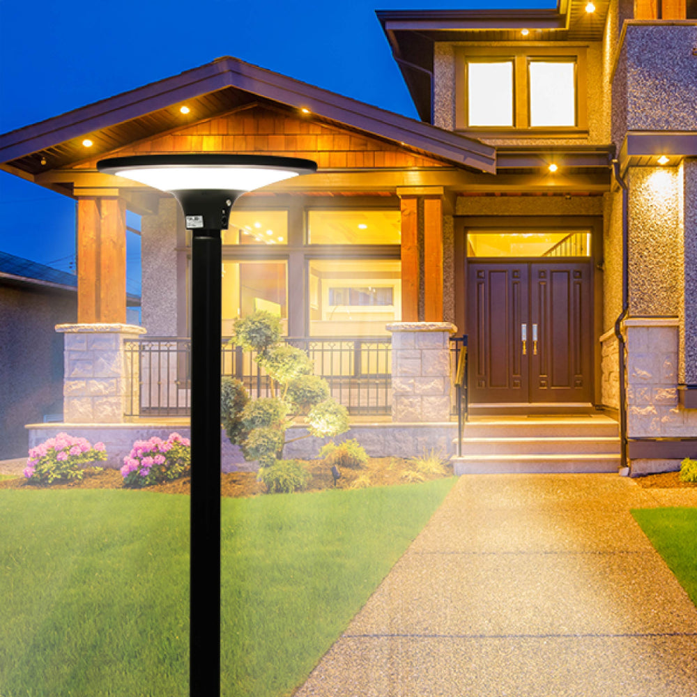 TEKLED Solar LED Post Top Area Light 20W 4000K Black