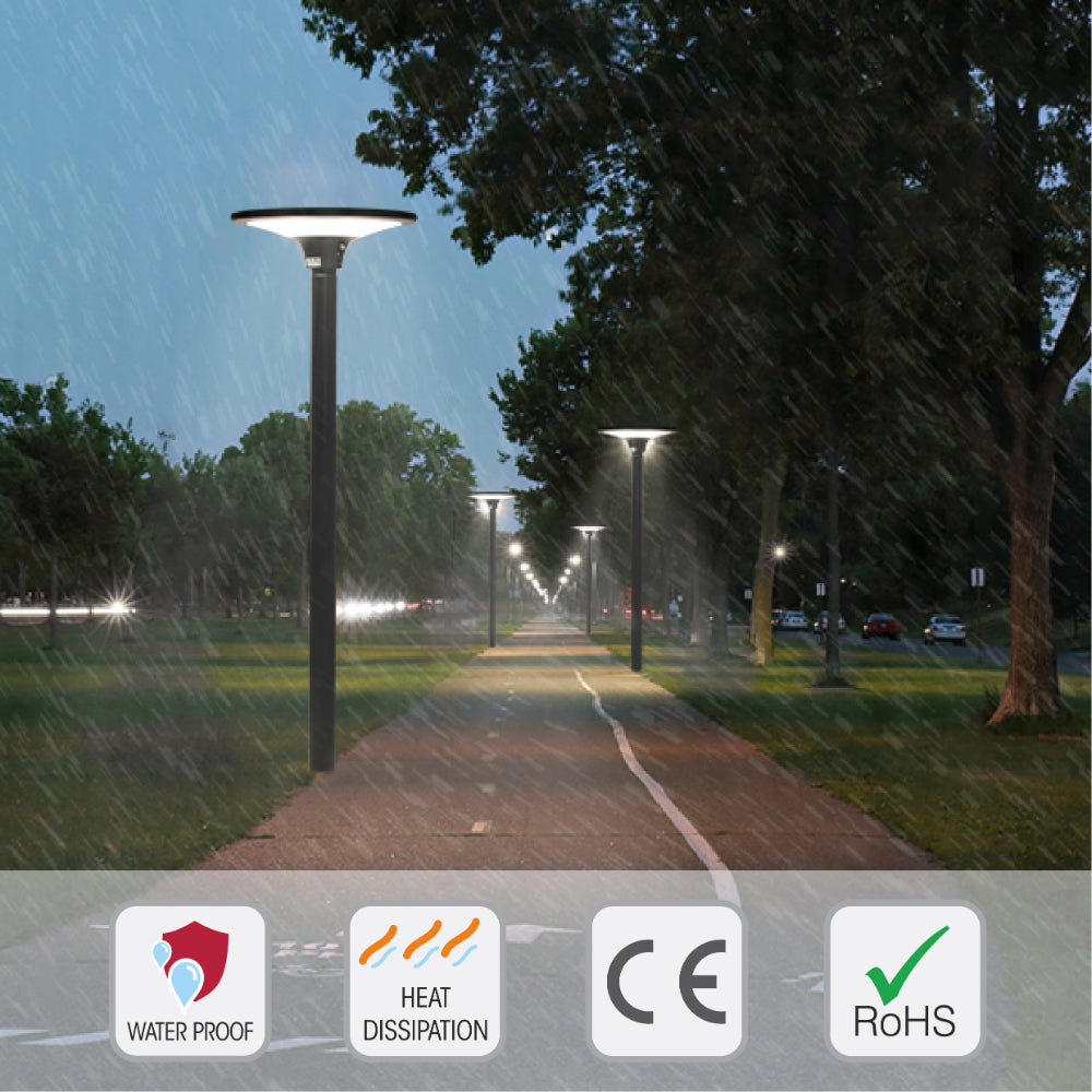 Monocrystalline Solar LED Post-Top Light 20W 4000K by TEKLED ...