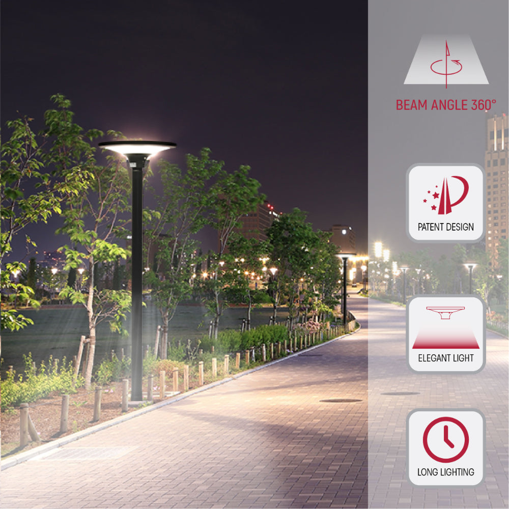 Monocrystalline Solar LED Post-Top Light 20W 4000K by TEKLED ...