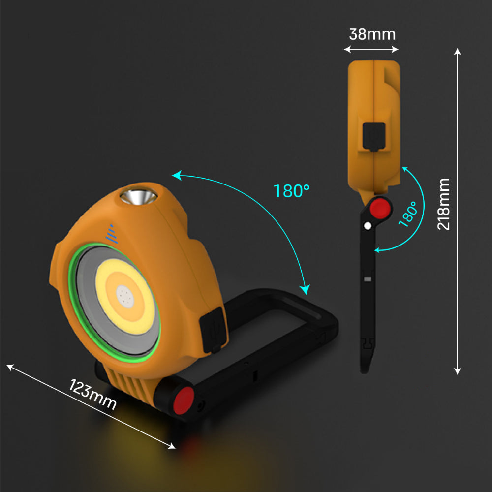 size and movements of SolarFlex Multi-Purpose Portable Floodlight 