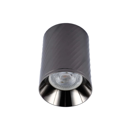 Spiral Textured Recessed Downlight - GU10, Dimmable, Aluminium