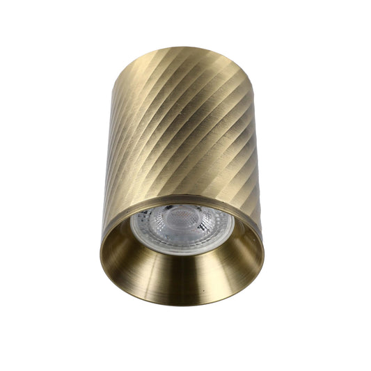 Spiral Textured Recessed Downlight - GU10, Dimmable, Aluminium