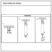 Diagram of lighting installation. Instructions show how to install the light to the ceiling and connect the lighting fixture.