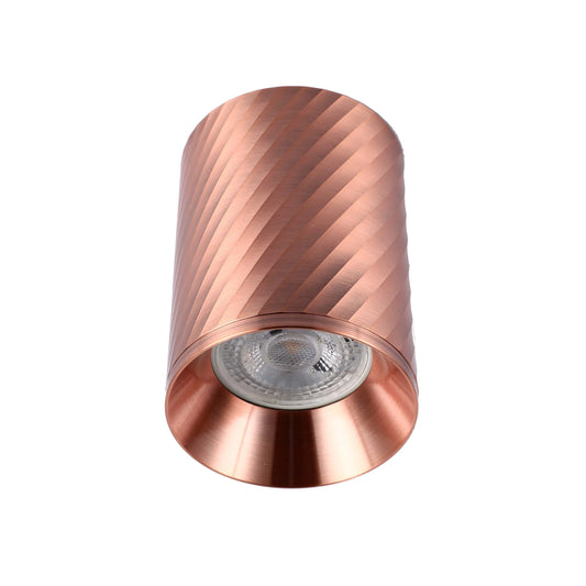 Spiral Textured Recessed Downlight - GU10, Dimmable, Aluminium