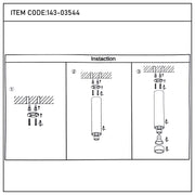 Assembly instructions for an item with code 143-03544, showing each step in diagrammatic form.
