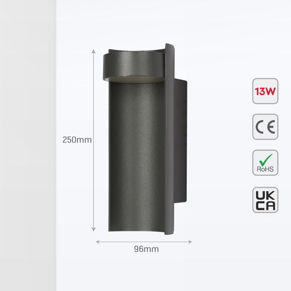 Splitted Bamboo LED Outdoor Wall Light 3000K/4000K/6500K 13W 9