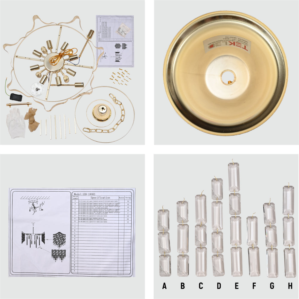 Details of Star Crystal Chandelier Ceiling Light | TEKLED 159-18083