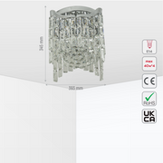 Size and tech specs of Star Crystal Flush Chandelier Ceiling Light | TEKLED 159-18062