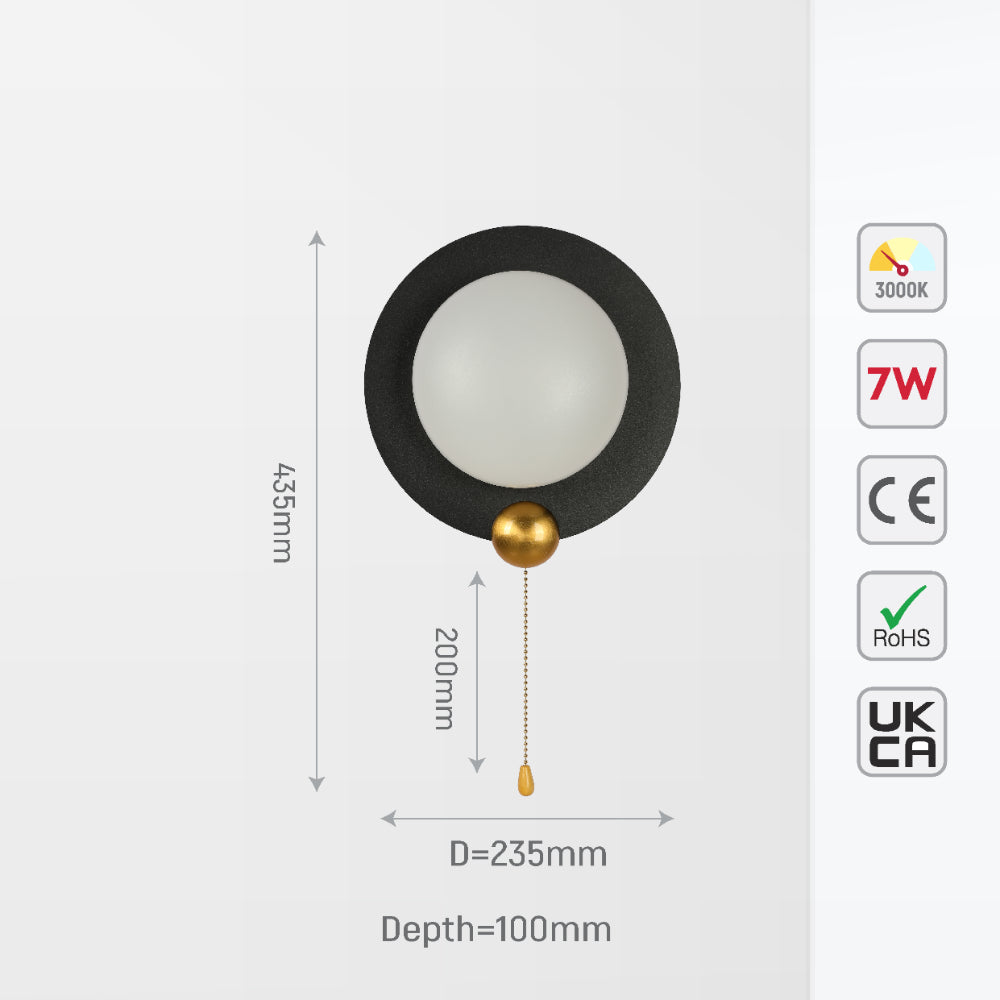 Stellar Modern Pull-Down Switch LED Wall Light, LED Wall Light, TEKLED 9