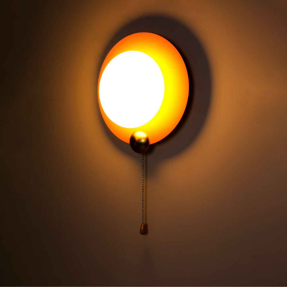 Stellar Modern Pull-Down Switch LED Wall Light | Black & Orange Finishes