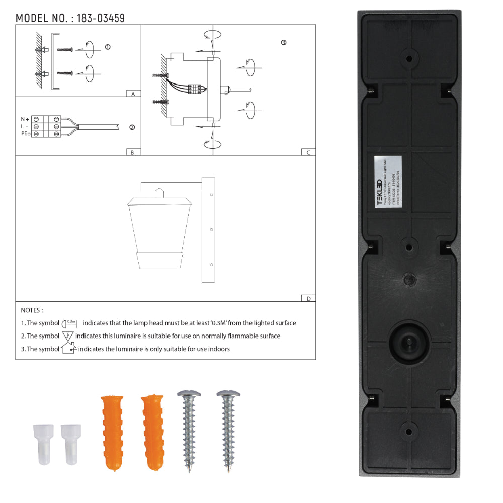 Tiany LED Outdoor Lantern Wall Light 13W 4000K 15