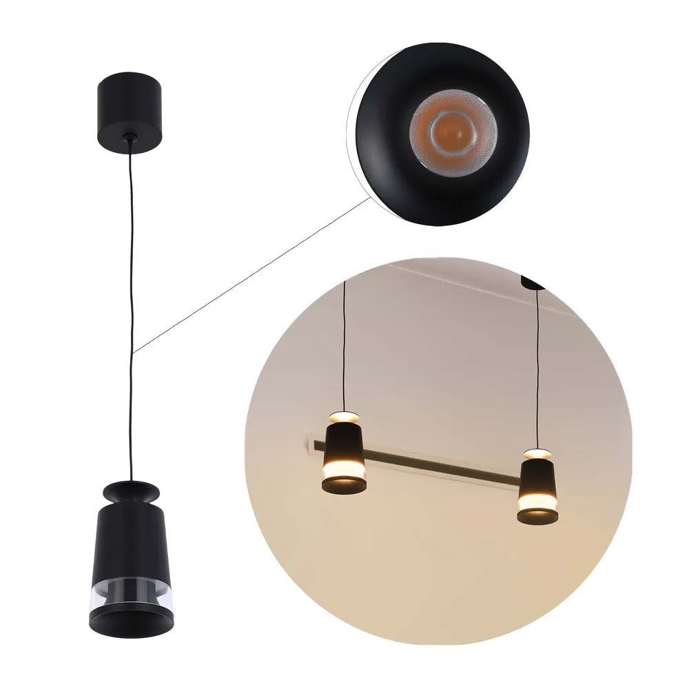 Close shot of the Torchlight LED Pendant Downlight 10W Black Finish, 3000K Warm White-150-19082