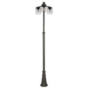Tuela Outdoor Garden Pathway Lamp Post Top 3 Light Dark Grey 1
