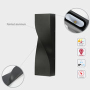 Twist Up and Down LED Outdoor Wall Light 3000K/4000K/6500K 11W 6
