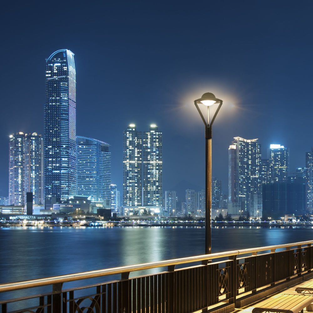UFO LED Pathway Garden Lamp Post Top Light 60W 3CCT 4