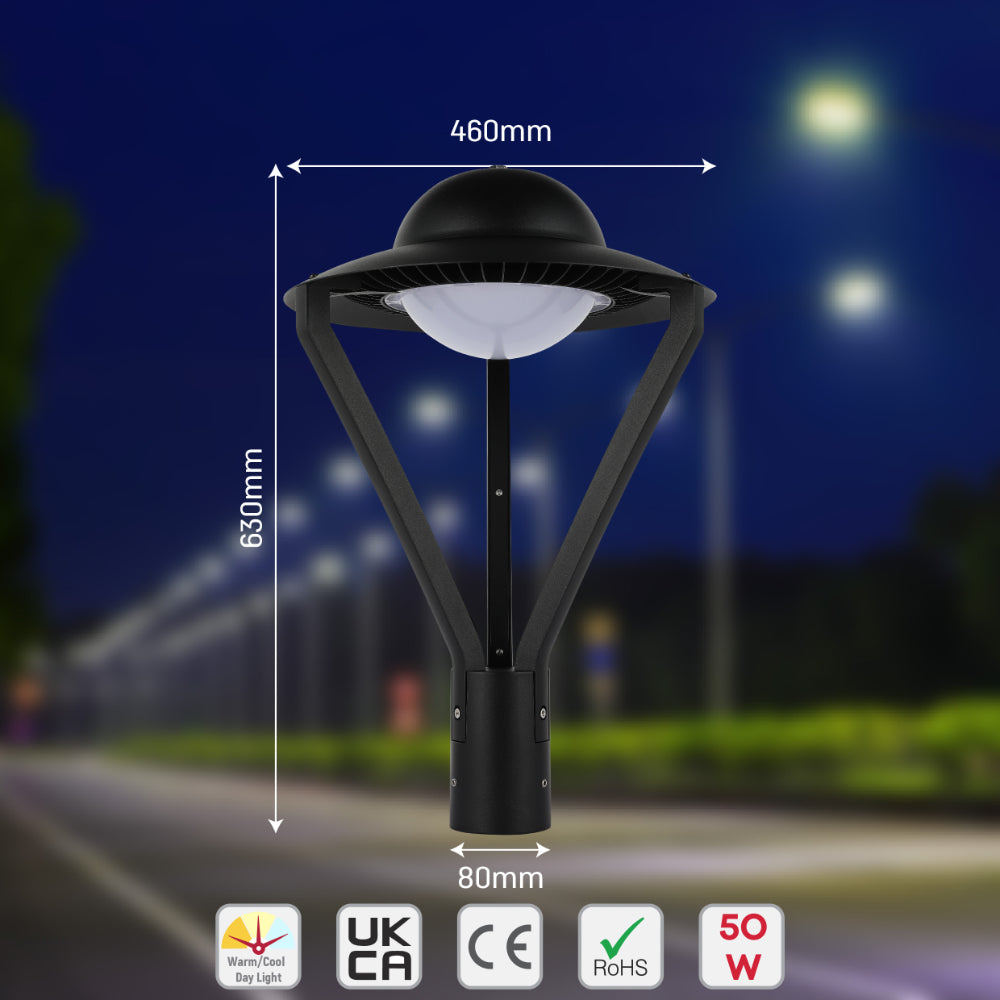 UFO LED Pathway Garden Lamp Post Top Light 60W 3CCT 5