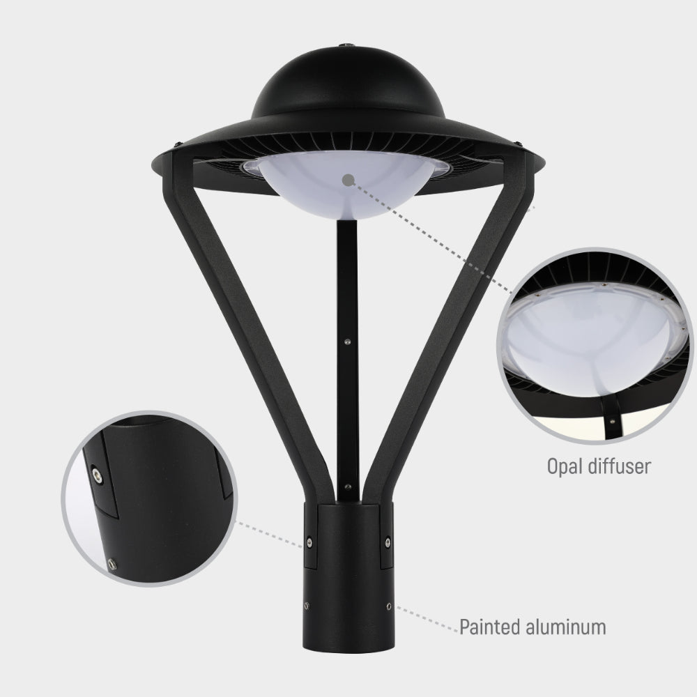 UFO LED Pathway Garden Lamp Post Top Light 60W 3CCT 6