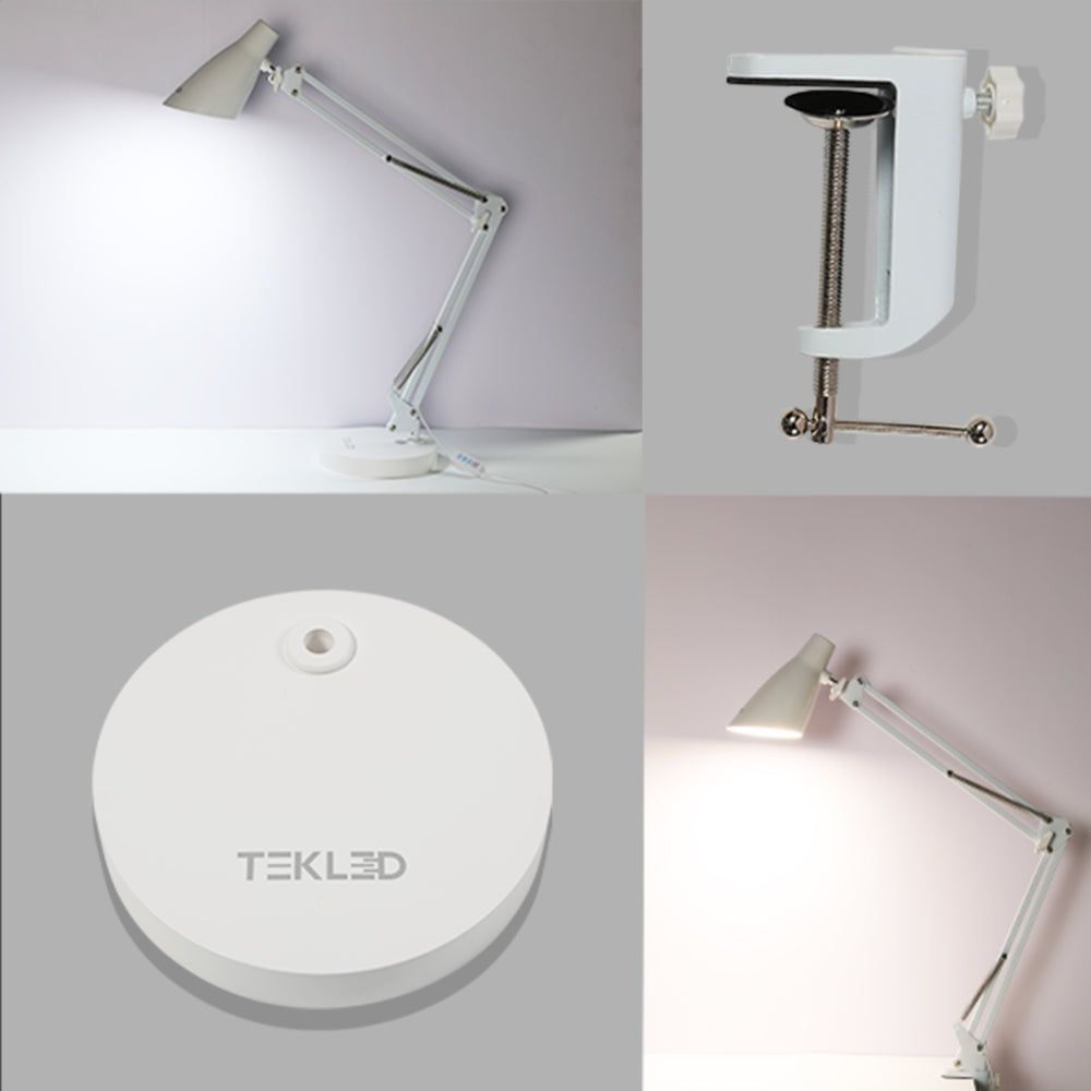 white base for tekled swing arm led desk lamps