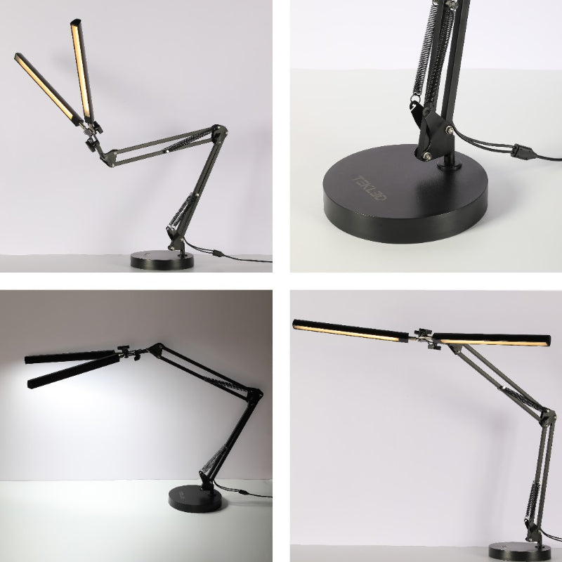 double arm led desk lamp with universal base