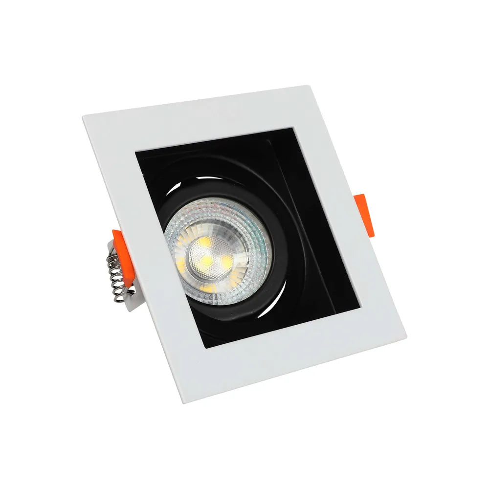 GU10 Downlight Fixture TEKLED Valiant Tiltable Square GU10 Downlight-1 Lamp-143-03440