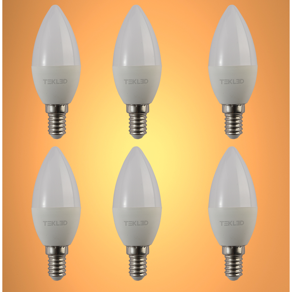 Vela LED Candle Bulb C37 Dimmable E14 Small Edison Screw 5W Pack of 6 11