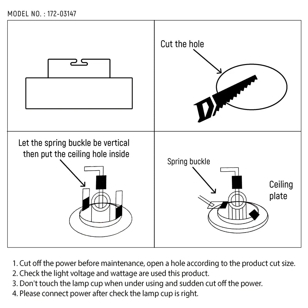 User manual for Vortex Retractable Recessed Swivel Spotlight-172-03147