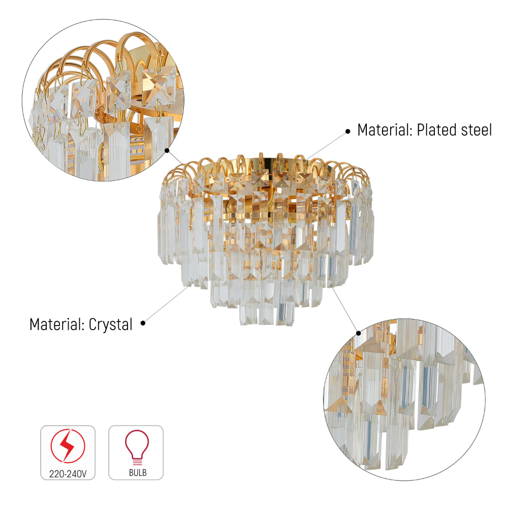 Waterfall Flush Crystal Ceiling Chandelier Light 7