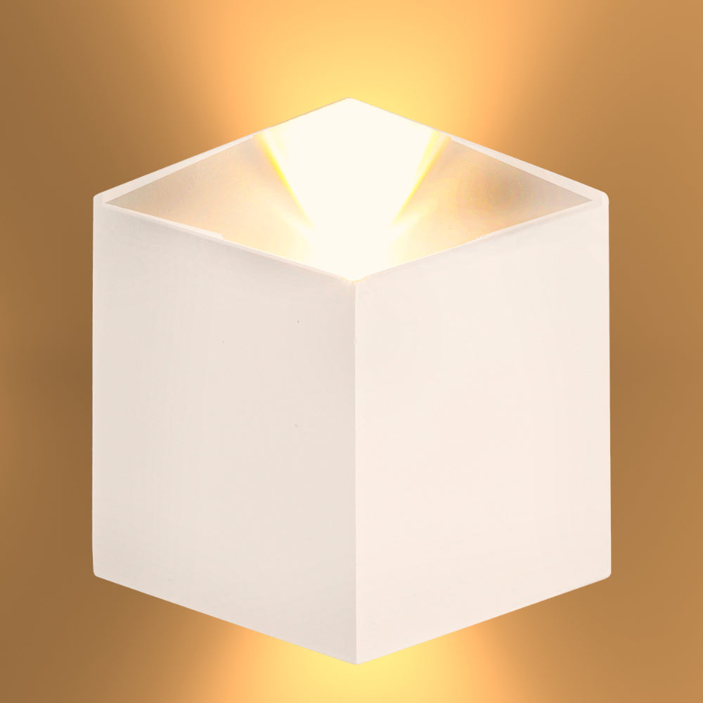 White Cuboid Up Down Outdoor Modern LED Wall Light