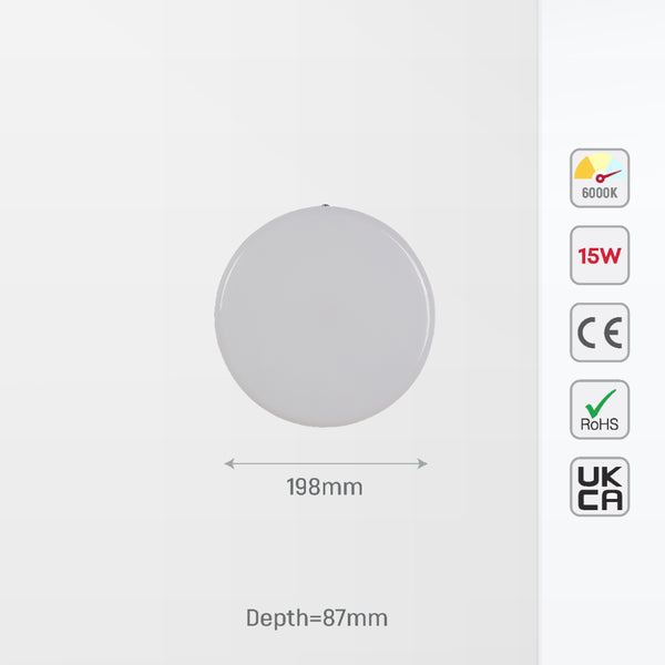 White Plastic Bulkhead LED Outdoor Wall Light 15W Cool Daylight 5