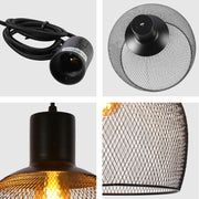 details of grande Wire Mesh Industrial Dome Pendant Ceiling Light