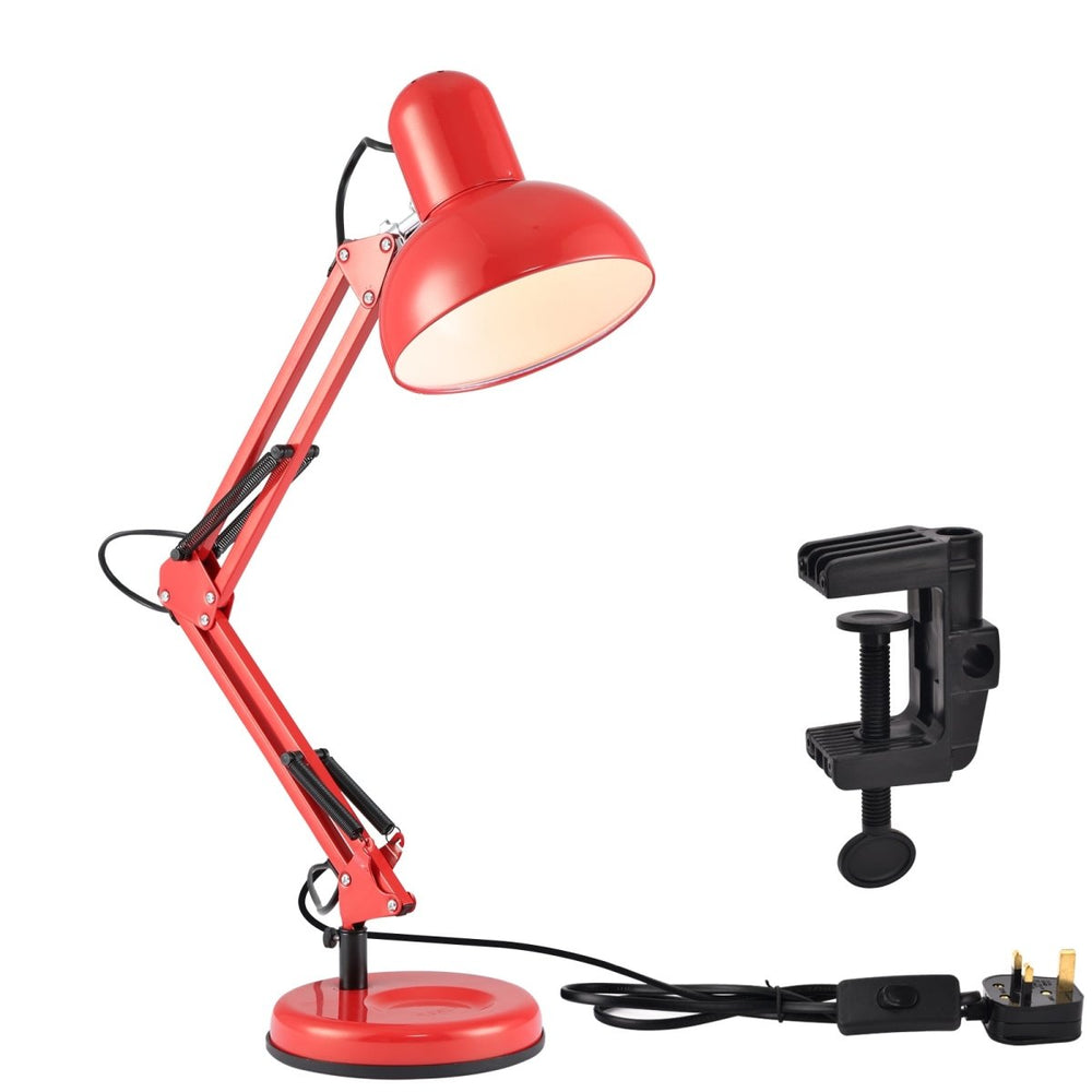 Atlas Architect Swing Arm Desk Lamp with Clip E27 with Colour Options
