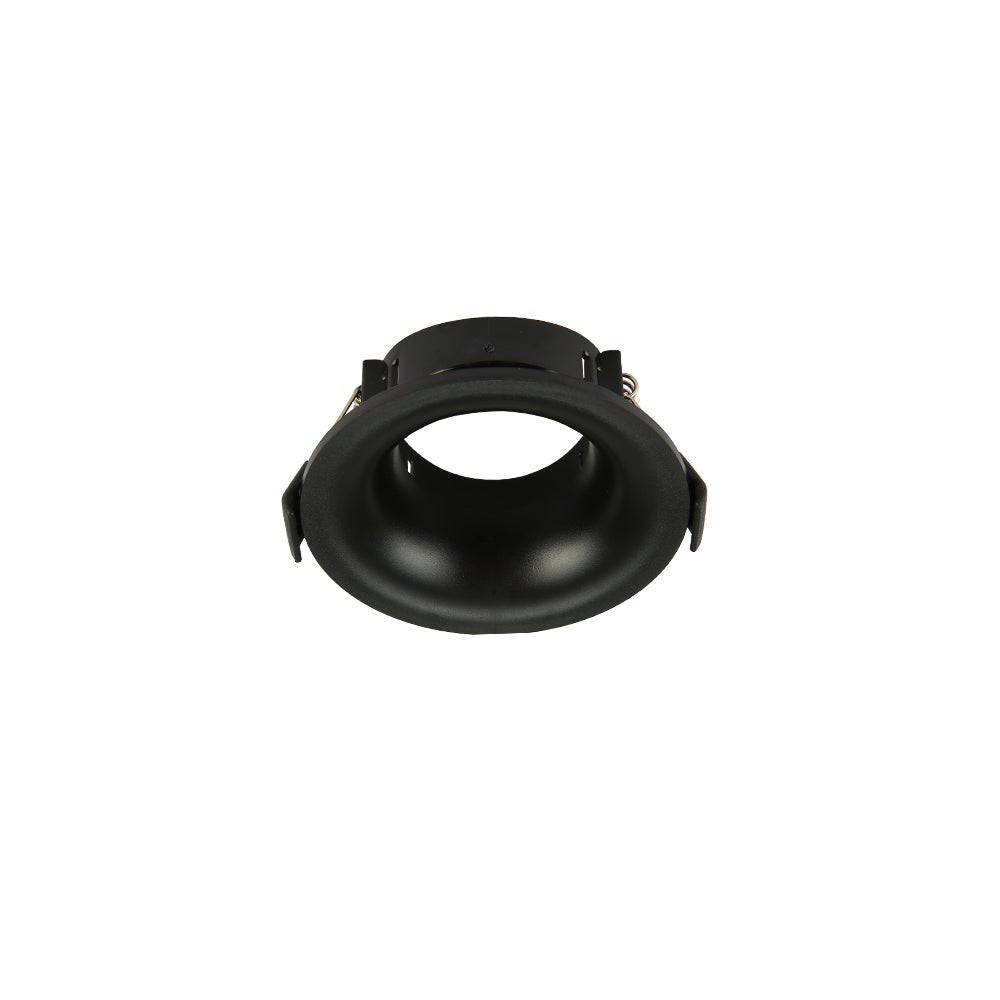 Main image of Round Anti Glare Polycarbonate Recessed Downlight GU10 Black  164-03007