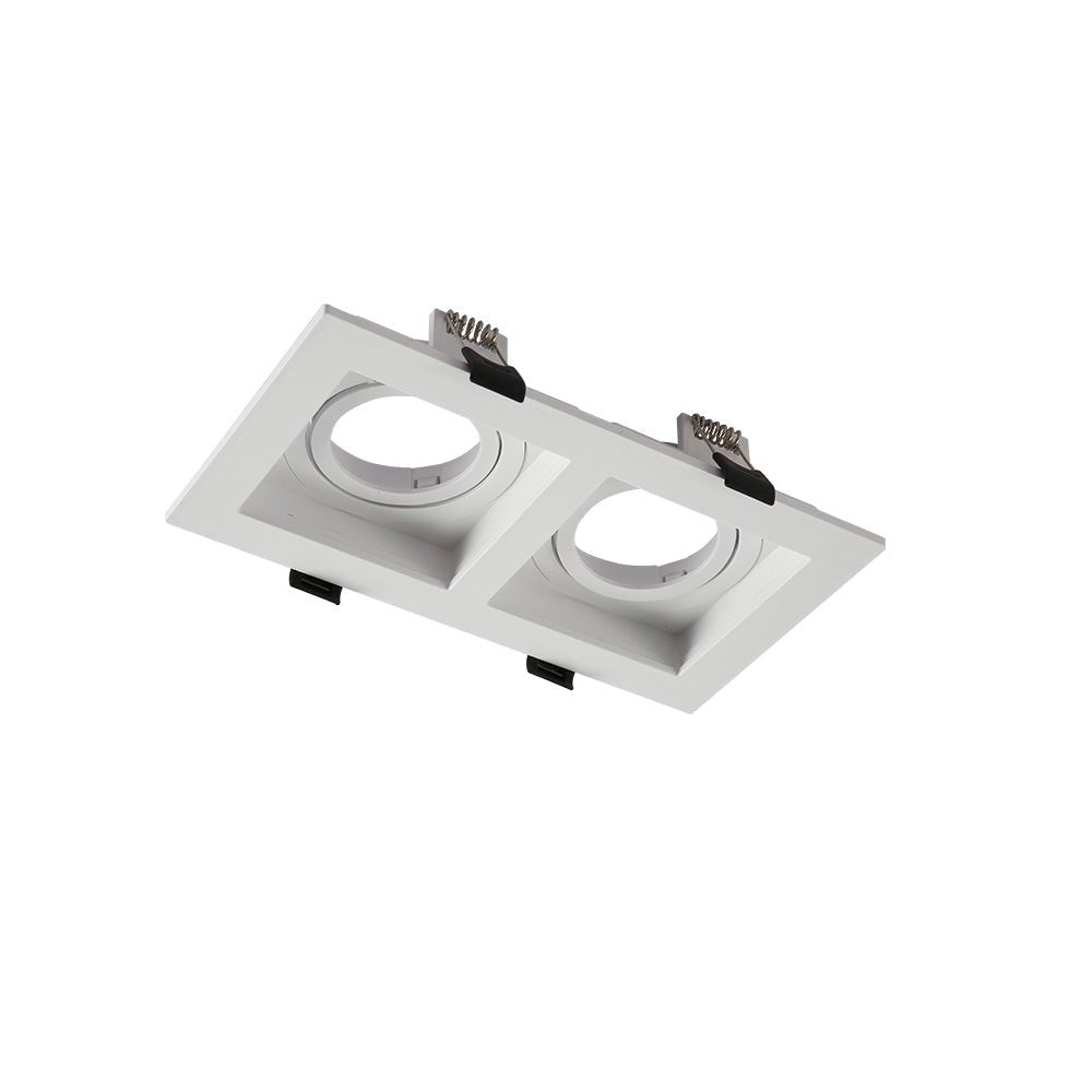 Main image of Polycarbonate Grill Tilt Recessed Downlight GU10 White 2 Lamp 164-03011