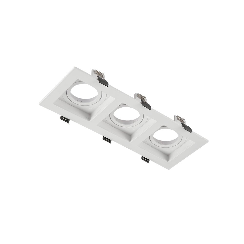 Main image of Polycarbonate Grill Tilt Recessed Downlight GU10 White 3 Lamp 164-03013