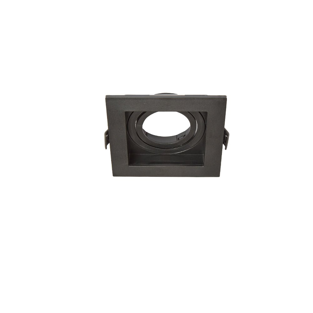 Main image of Polycarbonate Grill Tilt Recessed Downlight GU10 Black 1 Lamp 164-03015