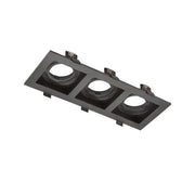 Main image of Polycarbonate Grill Tilt Recessed Downlight GU10 Black 3 Lamp 164-03019