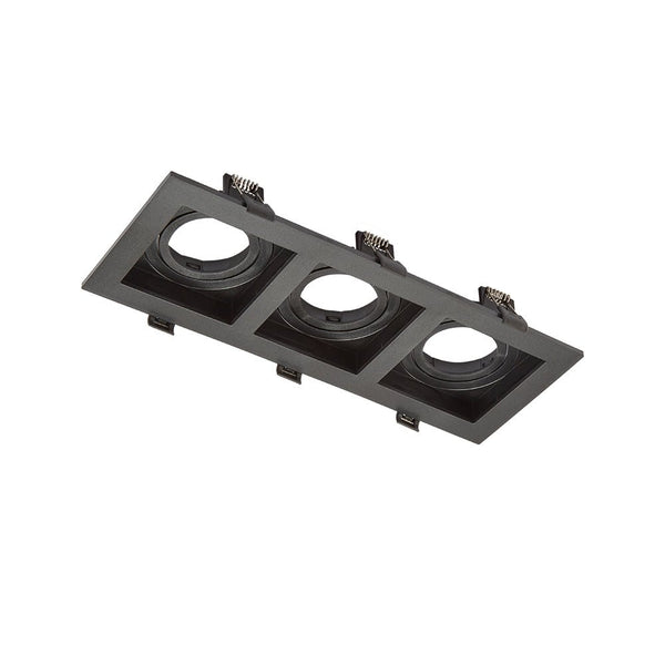 Main image of Polycarbonate Grill Tilt Recessed Downlight GU10 Black 3 Lamp 164-03019