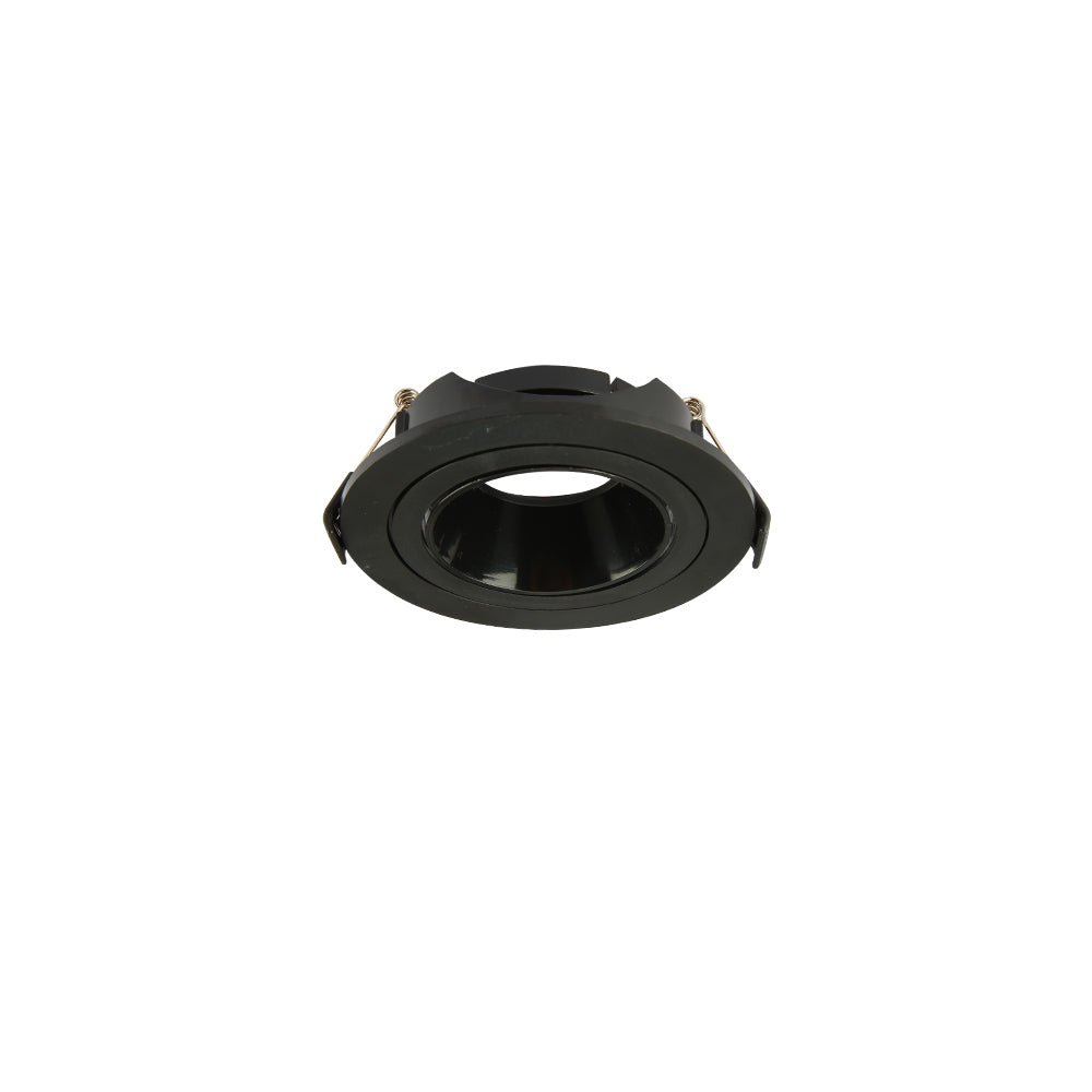 Main image of Round Polycarbonate Tilt Recessed Downlight GU10 Black  164-03029