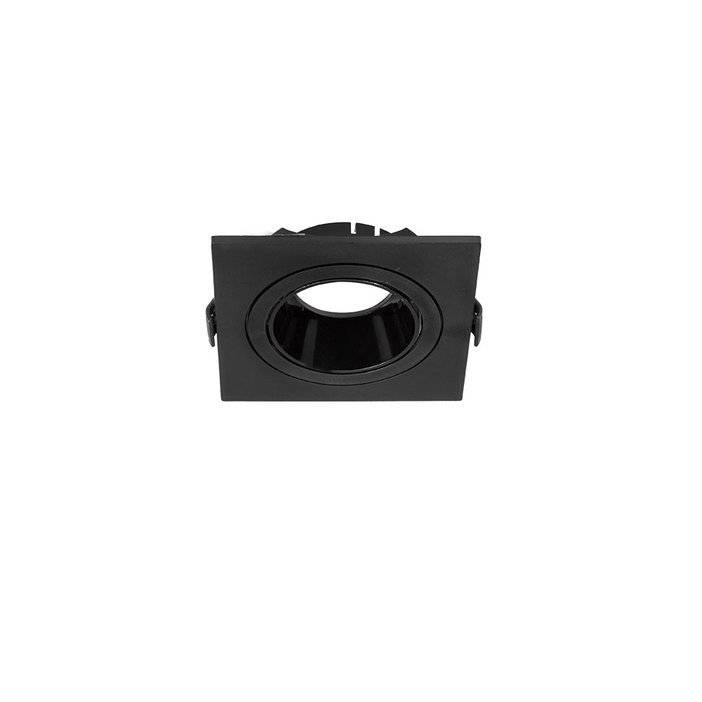 Main image of Rectangle Polycarbonate Tilt Recessed Downlight GU10 1 Lamp Black 164-03031