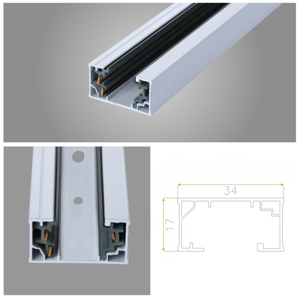 Main image of Track for 3 Conductor Tracklight adaptors Halo Type White 1 metre 175-15702