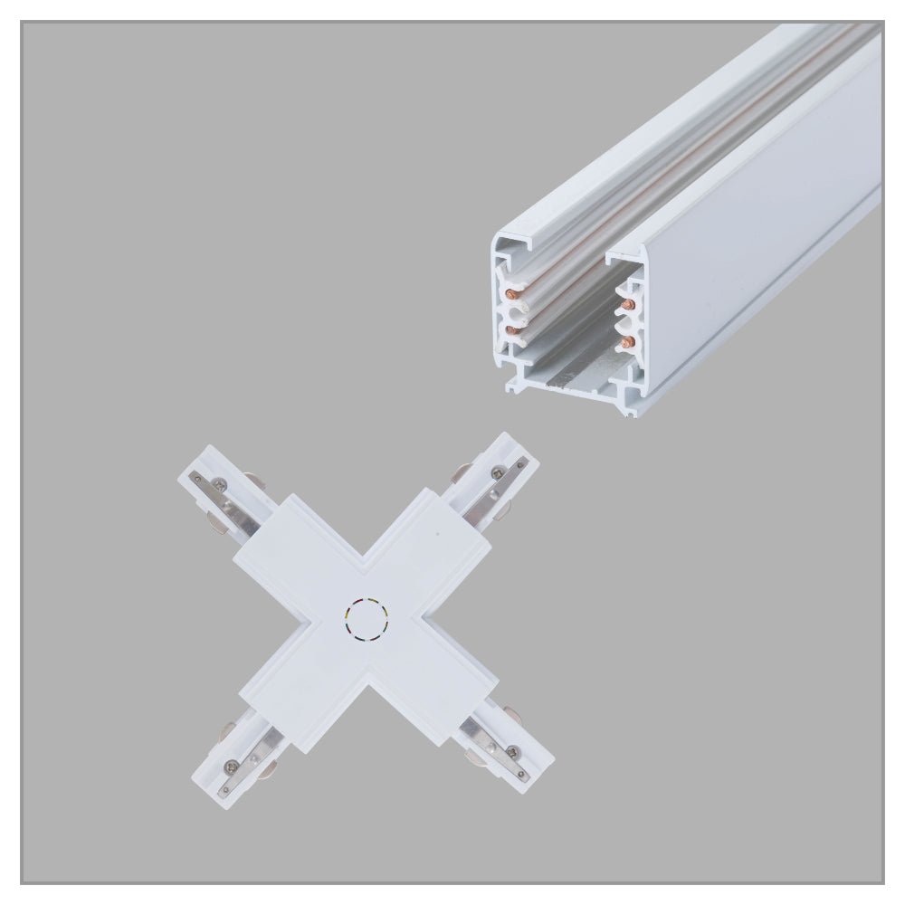 Main image of Connector for Track for 5 Conductor Tracklight adaptors X - cross White 175-15750
