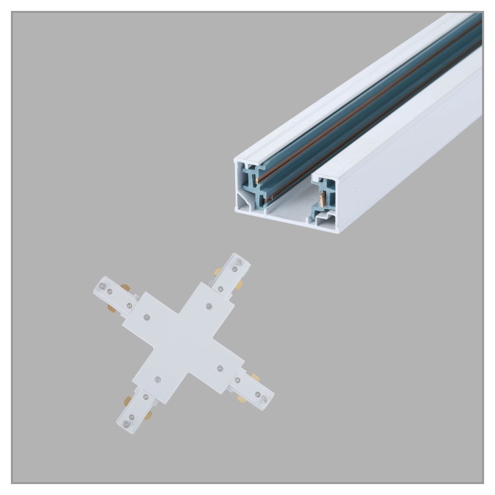 Main image of Connector for Track for 3 Conductor Tracklight adaptors X - cross White 175-15752