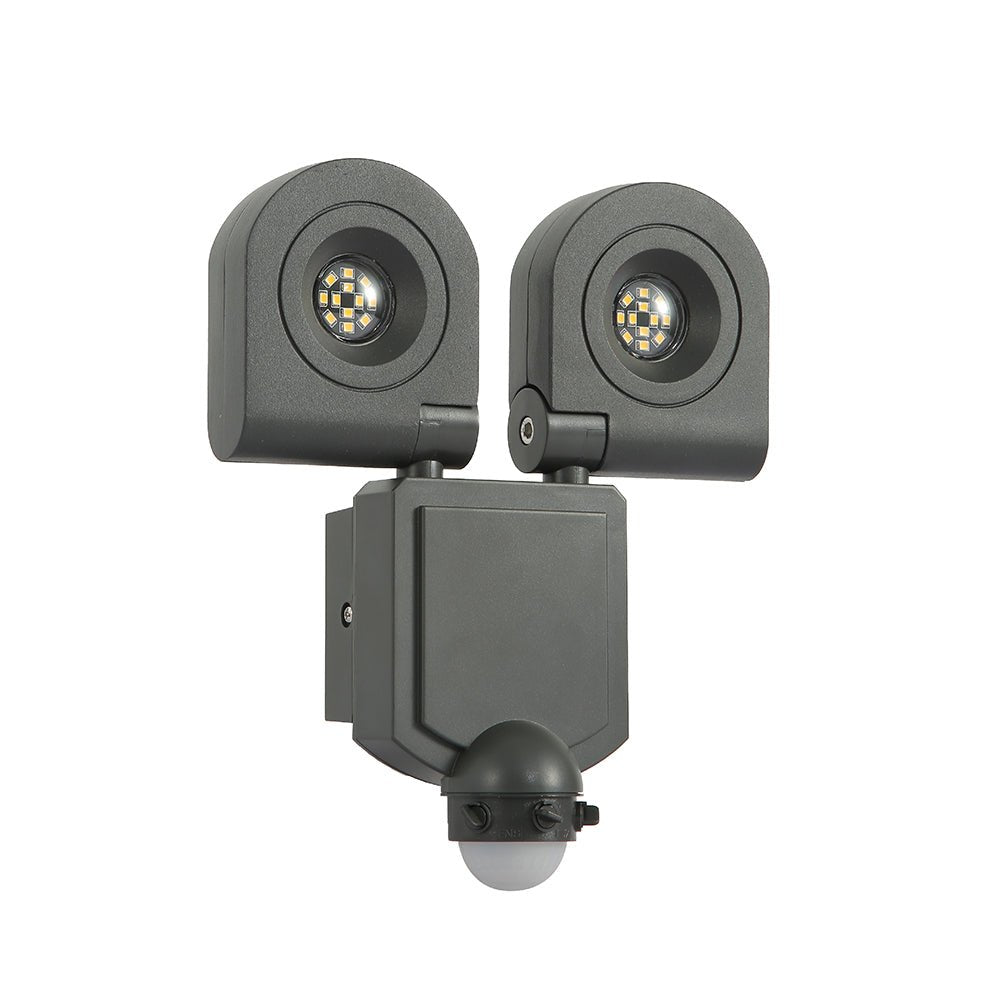 Close up of Wall-A Double Head Security Floodlight with PIR Sensor 20W Cool White 4000K